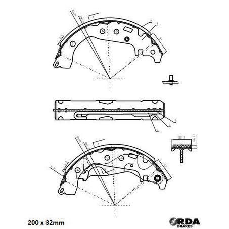 Rear Brake Shoe Set with Handbrake Lever Rear Brake Shoe Set with Handbrake Lever